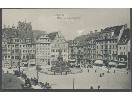 Germany, Leipzig, square with Victory monument, publ. Trinks & Co., cca 1906