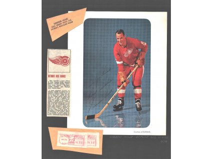 Howe Gordon (1928-2016), kanadský hokejista, sběratelský list, podpis!