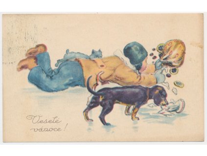 Veselé vánoce, Nesu nesu koledu, upad jsem s ní na ledu...., cca 1923