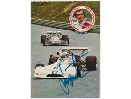 Quester Dieter (1939), rakouský autom. závodník, pohlednice, podpis