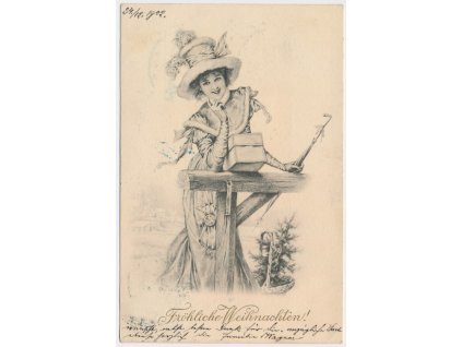 Pohlednice, Veselé Vánoce, Fröhliche Weihnachten!, cca 1902