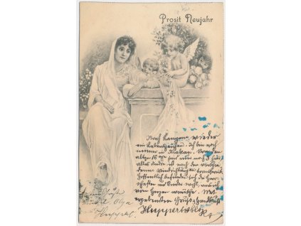 Prosit Neujahr!, Šťastný Nový rok, Žena a andělíčci, 1903
