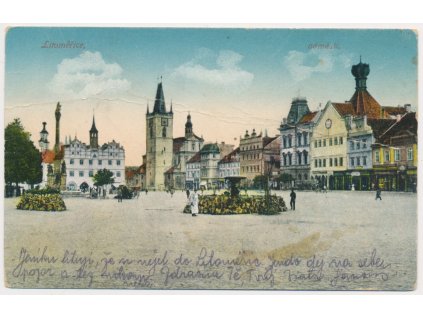 33 - Litoměřice, oživené náměstí s kašnou, cca 1928
