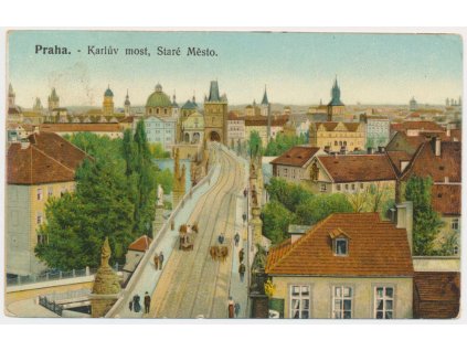 49 - Praha, Karlův most, Staré město, cca 1926