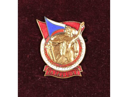 ČSSR, odznak II. celostátní spartakiáda, 1960, zlatý stupeň, zavírací jehla