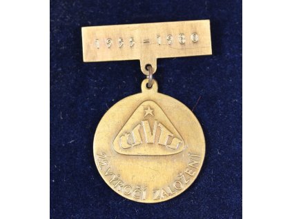 ČSSR, AE medaile Založení ČSVT, 1980, zavírací jehla, krabička