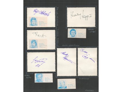 Hokej, Finsko, Laksola R., Martin T., Repo S., Leppänen A.,...podpisy