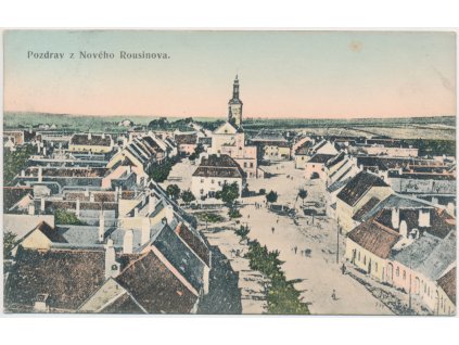 72 - Vyškovsko, Nový Rousínov, celkový pohled, nákl.Švarc, cca 1908