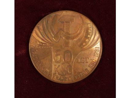 ČSSR, AE medaile Západočeský krajský výbor KSČ, 1981, krabička , stav 1/1