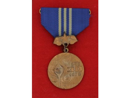 ČSSR, AE medaile 30. let sjednocené tělovýchovy, stuha, krabička, stav 1/1