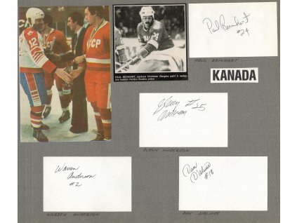 Kanada, hokej, Reinhard P., Anderson G., Anderson W., vlastn. podpisy