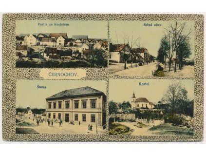 34 - Lounsko, Černochov, 4 - záběr dominant vesnice, Nakl. A. Neustupa