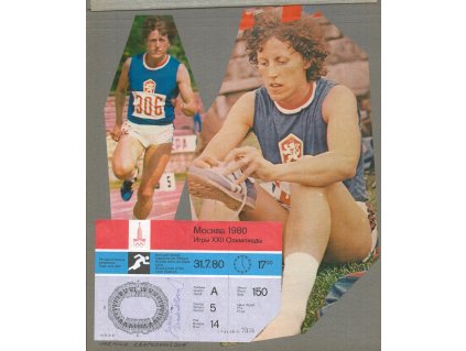 Kratochvílová Jarmila (1951), atletka, sběratelský list s vl. podpisem