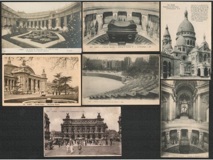 Francie, sestava 7 - mi ks pohlednic, cca 1930/1940