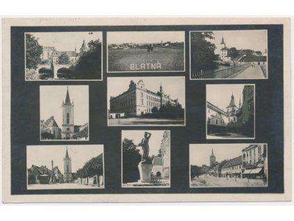 60 - Strakonicko, Blatná, 9 - ti záběr dominant města, cca 1925