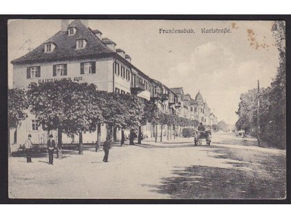 08- Chebsko, Františkovy Lázně, koňský povoz, cca 1915 prošlá 1937