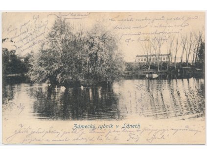 27 - Kladensko, Lány, partie  u u zámeckého rybníku, cca 1902