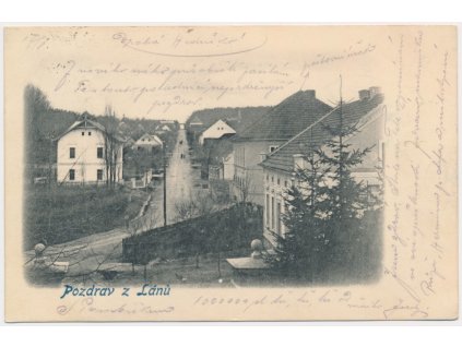 27 - Kladensko, Lány, partie ze středu obce s rodinnými domy, cca 1902