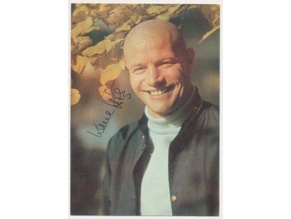 Hála Karel (1933-2008), zpěvák, sběrat. karta s vlastnoručním podpisem