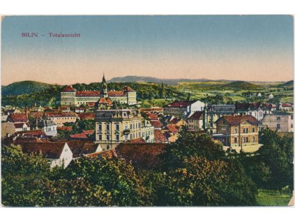 65 - Teplicko, Bílina, celkový pohled na město, cca 1918
