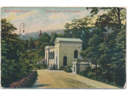 65 - Teplicko, Bílina, Sauerbrunn, Inhalatorium mit Trinkhalle, cca 1918