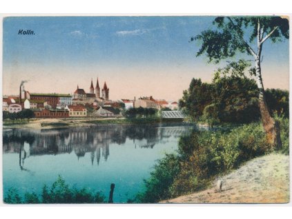 29 - Kolín, pohled na město od řeky, cca 1918