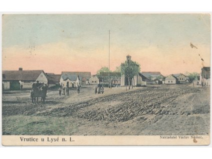 40 - Nymbursko, Benátecká Vrutice, oživená náves, cca 1911