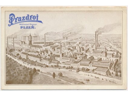 47 - Plzeň, pohled na  Měšťanský pivovar Prazdroj, cca 1925