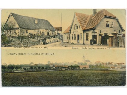 19 - Královéhradecko, Starý Bydžov, 3 - záběr, Bradnův hostinec..., ca 1916