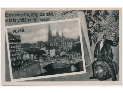 47 - Plzeň, 2 - záběrová pivní koláž,  cca 1943