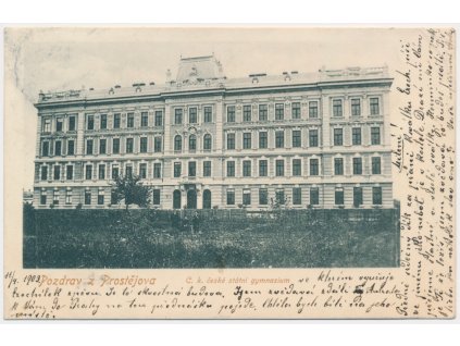 52 - Prostějov, partie před gymnáziem, cca 1903