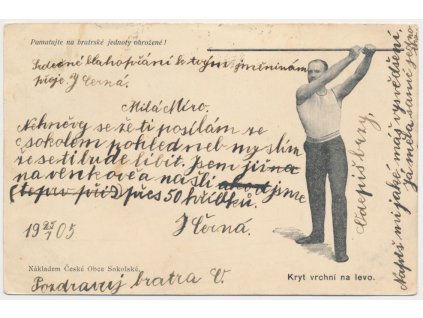 Sokol, cvik - kryt vrchní na levo, cca 1905