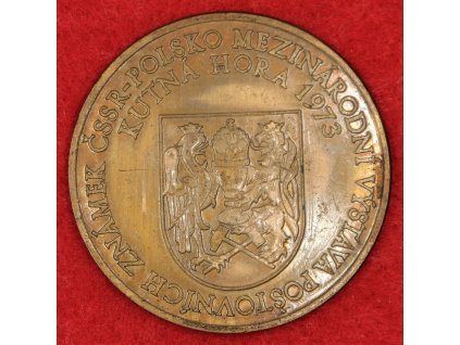 ČSSR, AE medaile Kutná Hora, mezinárodní výstava známek, 1973, stav 1/1