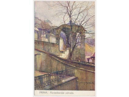 49 - Praha, partie z Fürstenberské zahrady, nákl. F. J. Jedlička, cca 1903