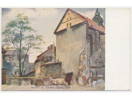 49 - Praha, Kostel sv. Ducha - západní část, Nakl. F. J. Jedlička, cca 1910