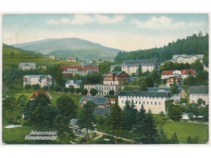 66 - Trutnovsko, Janské Lázně, celkový pohled, prošlé poštou cca 1906