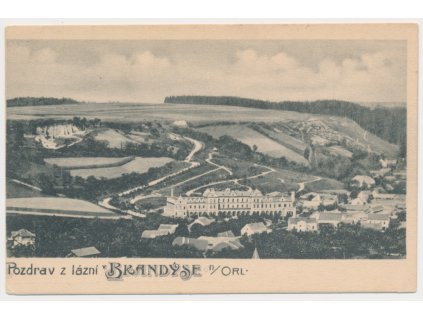 70 - Orlickoústecko, Brandýs nad Orlicí, celkový pohled, cca 1906