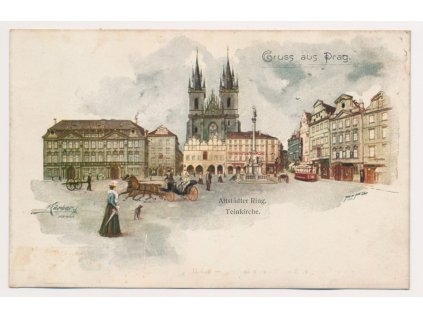49 - Praha, Altstädter Ringe, Teinkirche, cca 1900