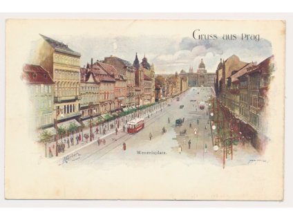 49 - Praha, Wenzelsplatz, Nakl. A. Wiesner, cca 1900