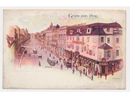 49 - Praha, Graben, Gruss aus Prag, cca 1900