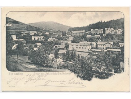 66 - Trutnovsko, Janské Lázně, celkový pohled, prošlé poštou cca 1903