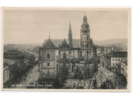 Slovensko, Košice, Hlavná ulica a Dóm, cca 1935