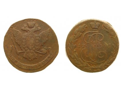 Kateřina II. Veliká (1762-1796) , 5 Kopějek, 1767 EM - Jekatěrinburg