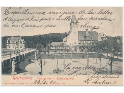 32 - Liberec, Reichenberg, Volksgarten - Erholungsheim, cca 1904