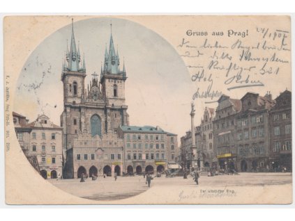 49 - Praha, Der altstädter Ring, oživená partie, Nakl. Jedlička, 1902