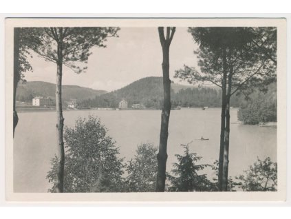 71 - Vsetínsko, Bystřička, pohled na přehradu, cca 1935