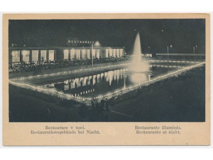 04 - Brno, Restaurace na výstavišti v noci, cca 1928