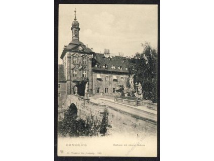 Deutschland, Bamberg, Rathaus mit oberer Brücke, cca 1900