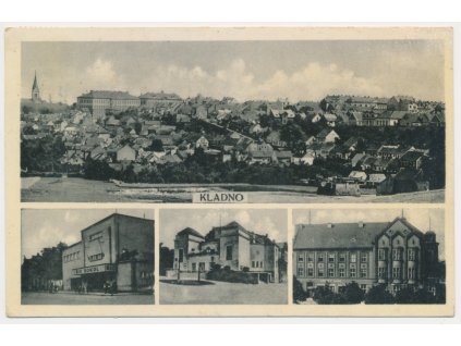 27 - Kladno, 4 - záběr, Kino, Lidový dům, celkový pohled..., cca 1940