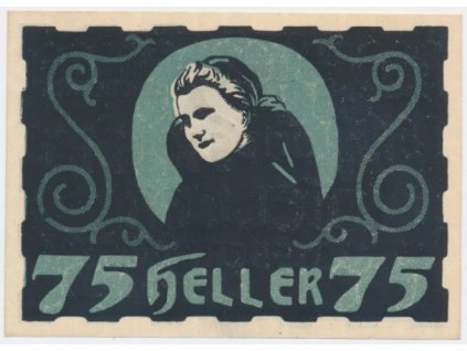 Rakousko, nouzová bankovka, 75 h, Ulrichsberg, 1920, luxusní stav UNC